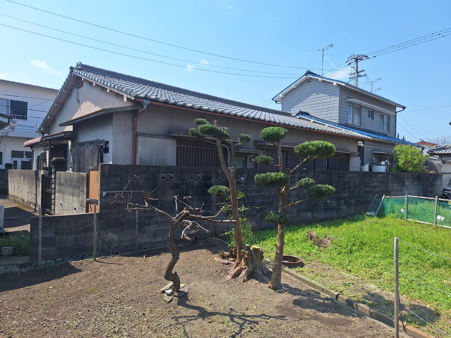 [画像]施工後の庭 (庭木が剪定された)